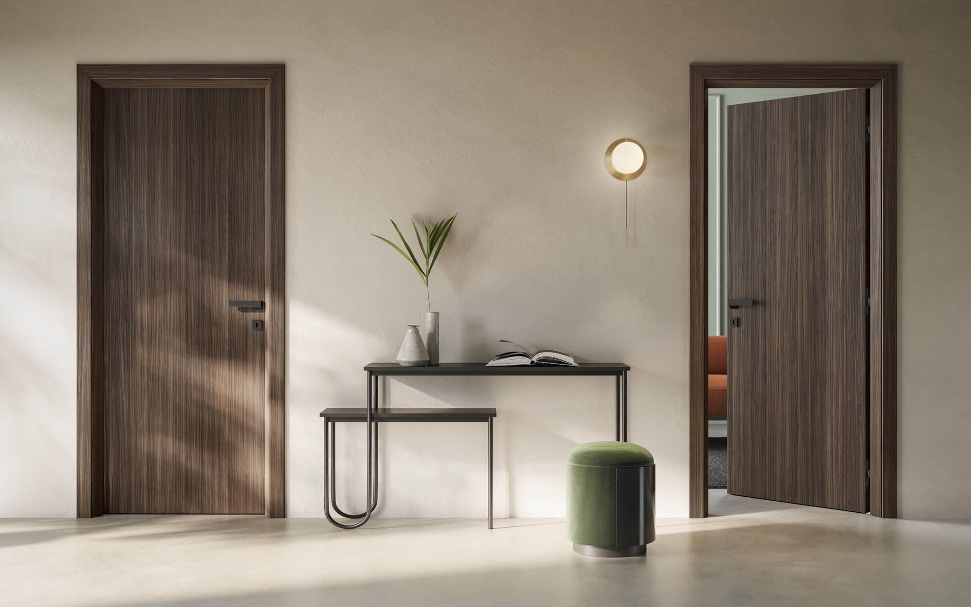 porte-in-laminato-apertura-a-battente-Climb-modello-Noa-1L-finitura-Mandorlo-Caffè